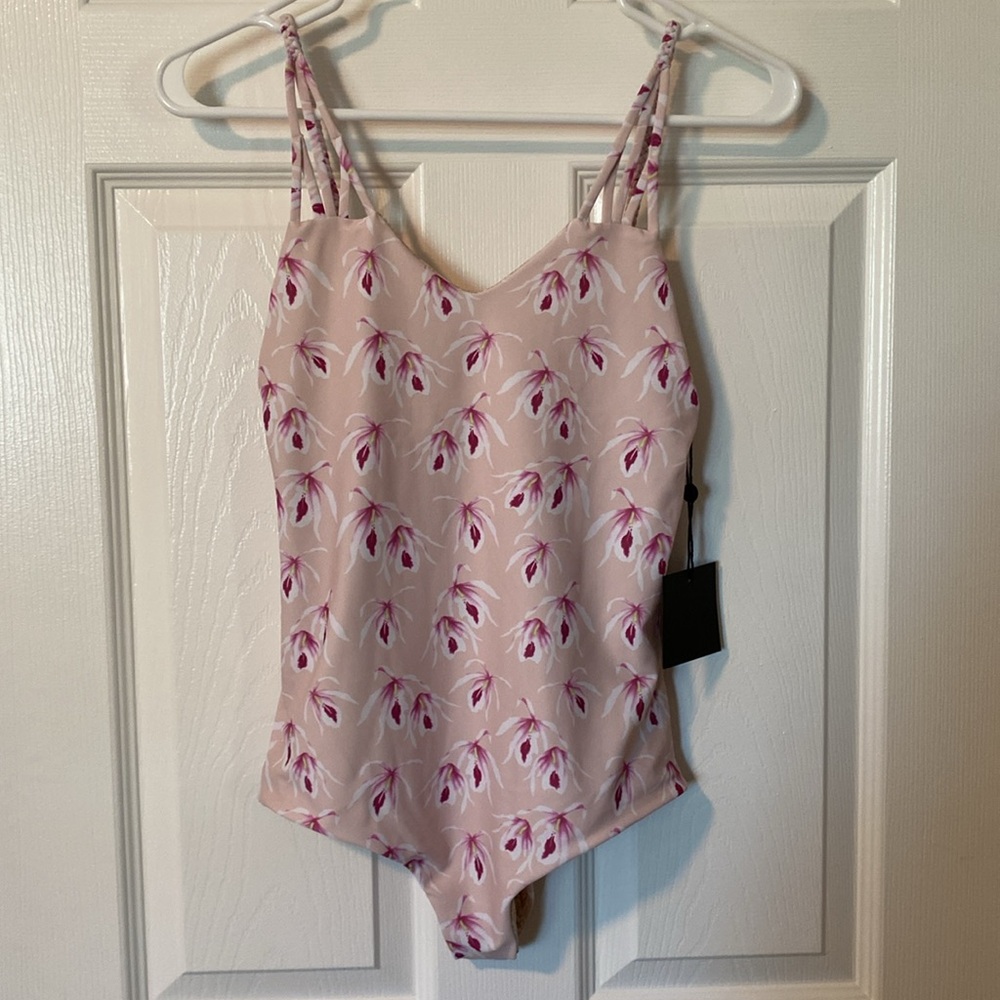 NWT Acacia Swimwear PINK Island Orchid Cape Town One Piece Swimsuit Bikini Swim